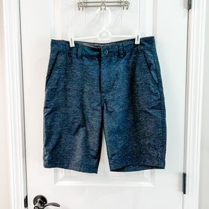 O’Neill Navy Striped Graphic Logo Bermuda Shorts Size 33